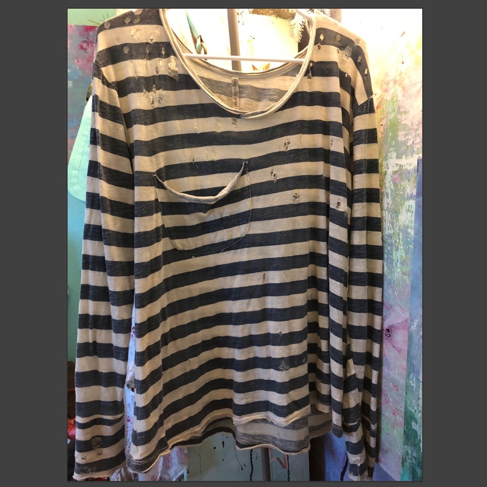 Magnolia Pearl long sleeved striped tee RT $140
